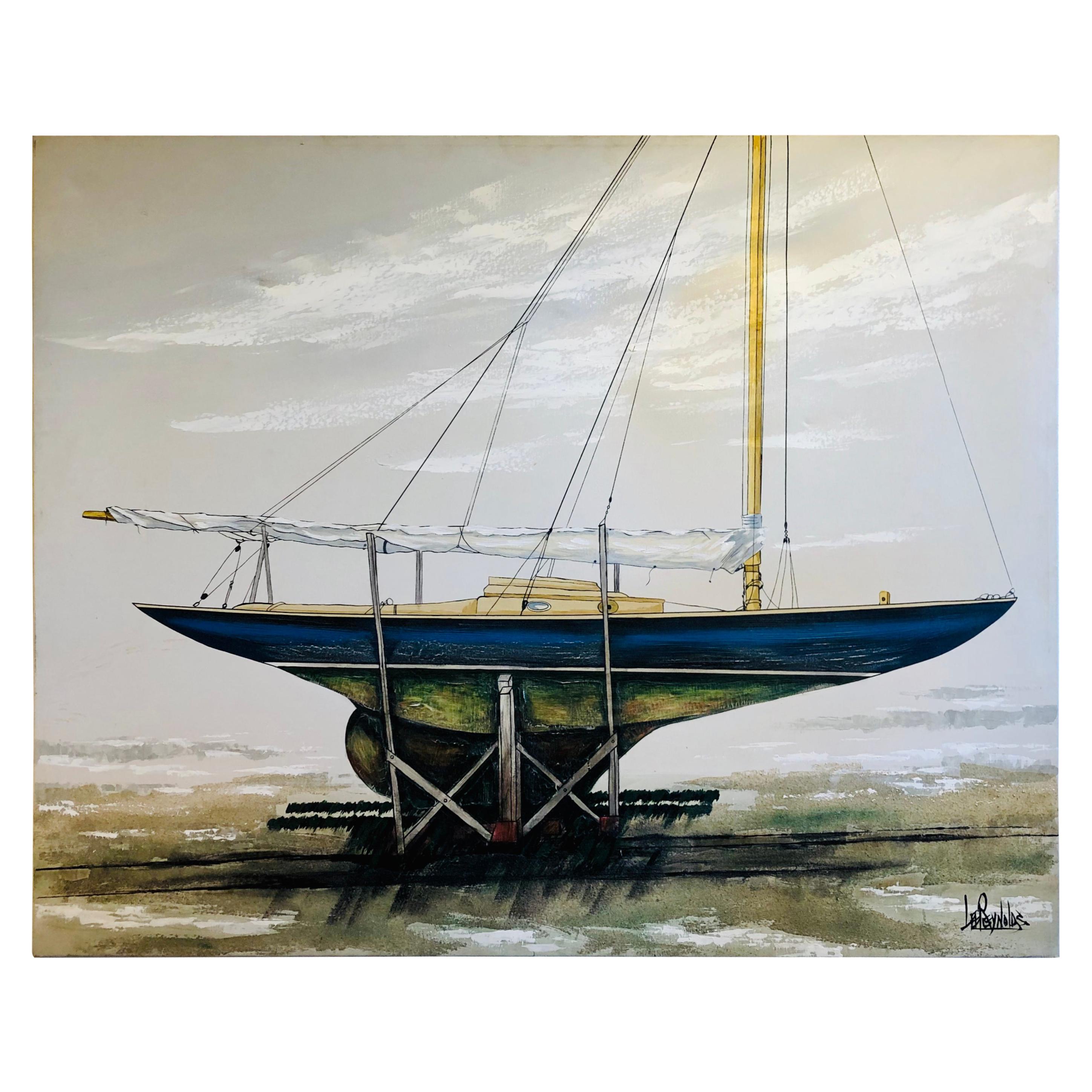 Majestic Original X-Large Sailboat Painting by Lee Reynolds