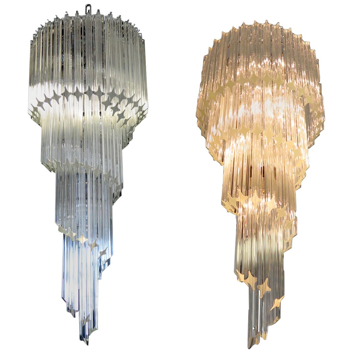 Majestic Pair of Murano Chandeliers, Murano For Sale