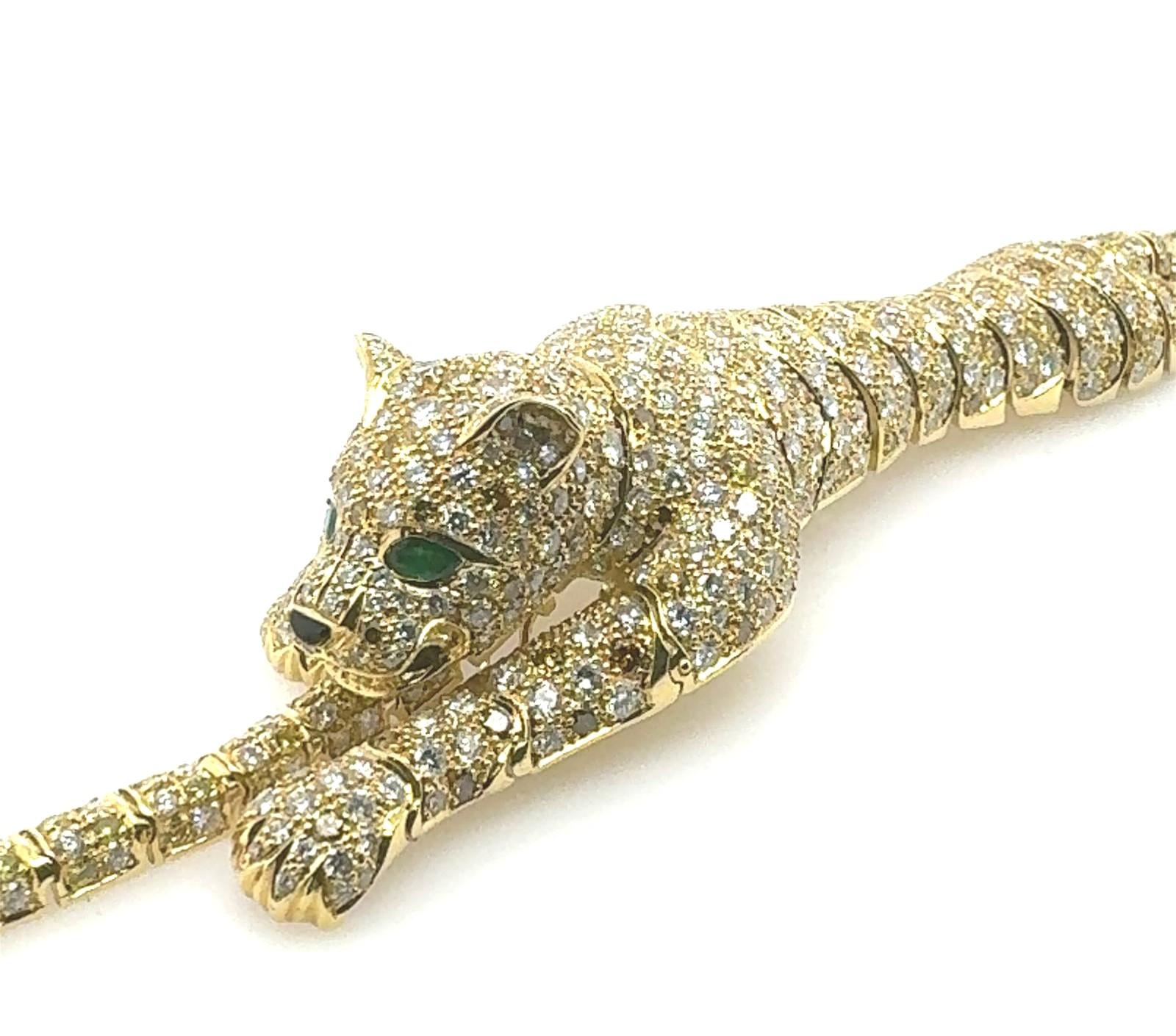 Majestic Panther 35.88 Carat Diamond Bracelet/Brooch For Sale 1