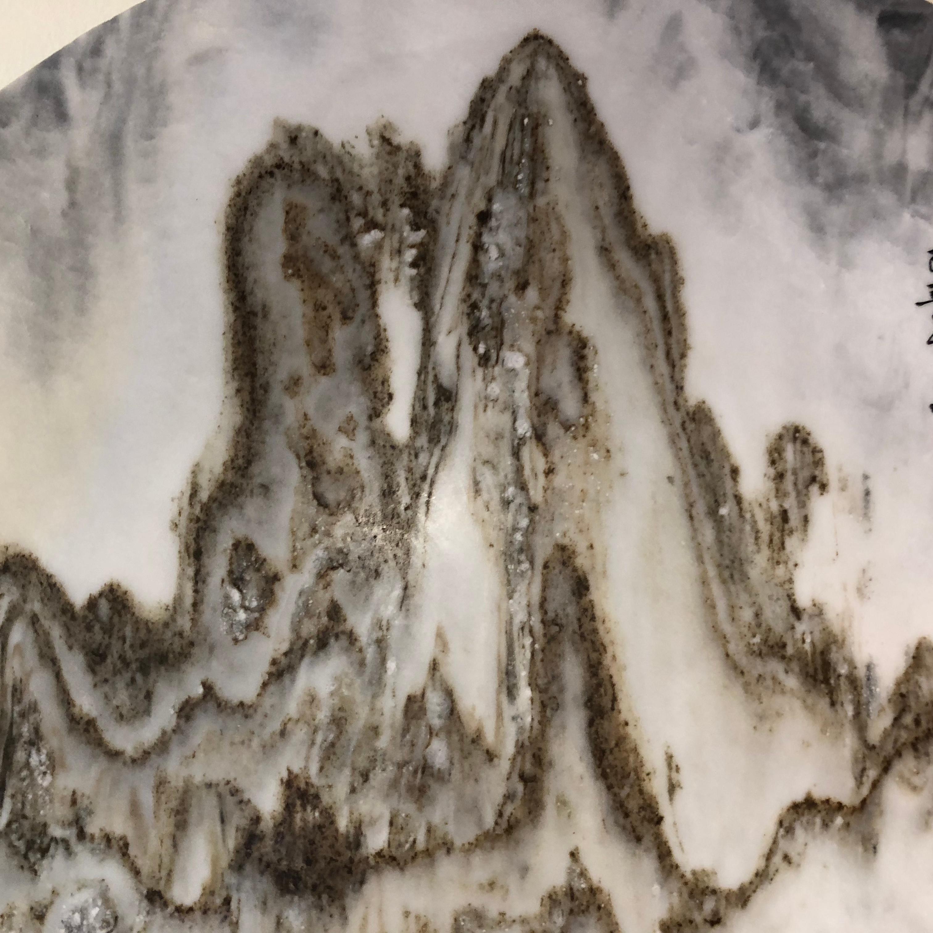 20th Century Majestic Peaks, an Extraordinary Natural Stone Painting, One-of-a-Kind