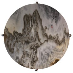 Majestic Peaks, an Extraordinary Natural Stone Painting, One-of-a-Kind