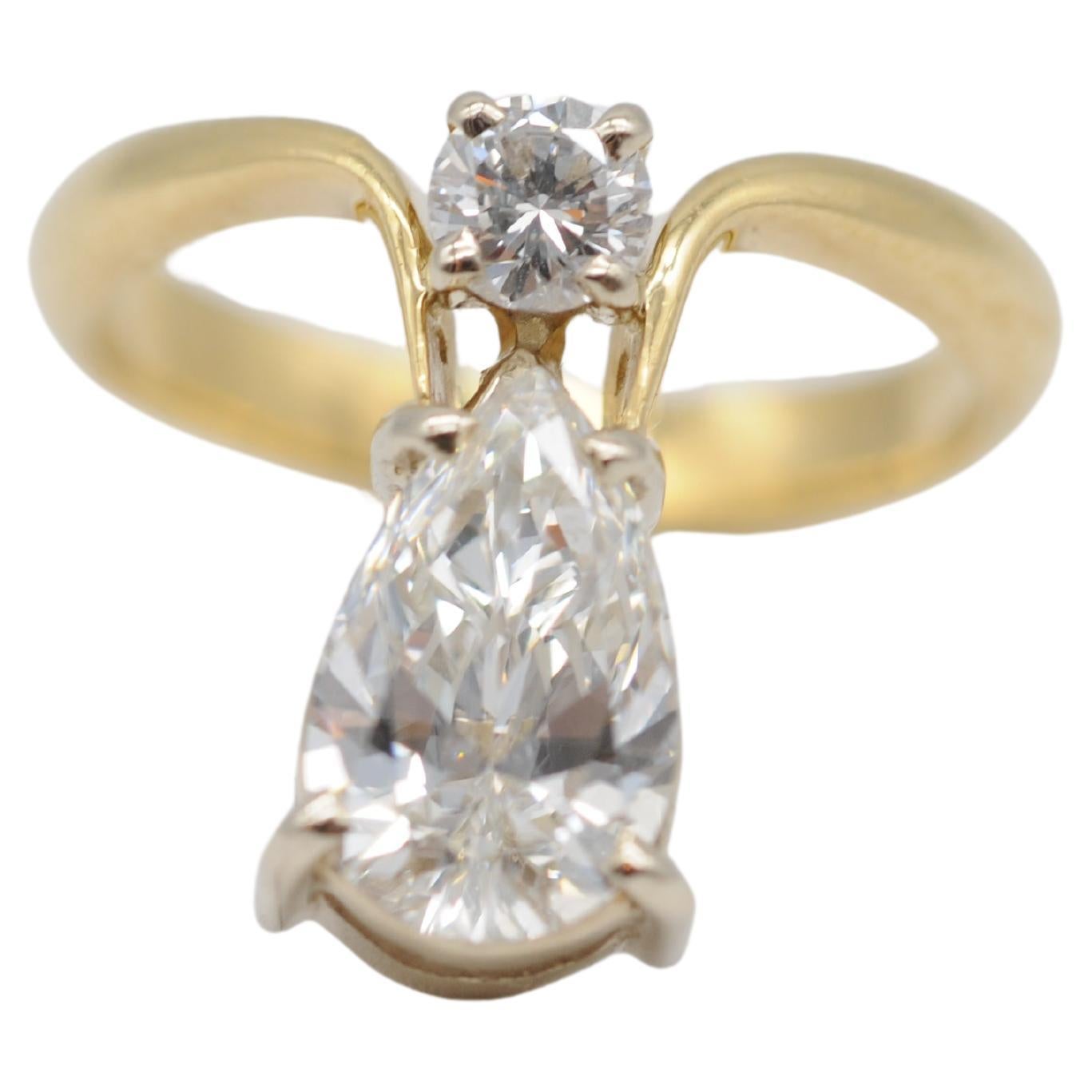 Majestic pear cut diamond engagement ring 