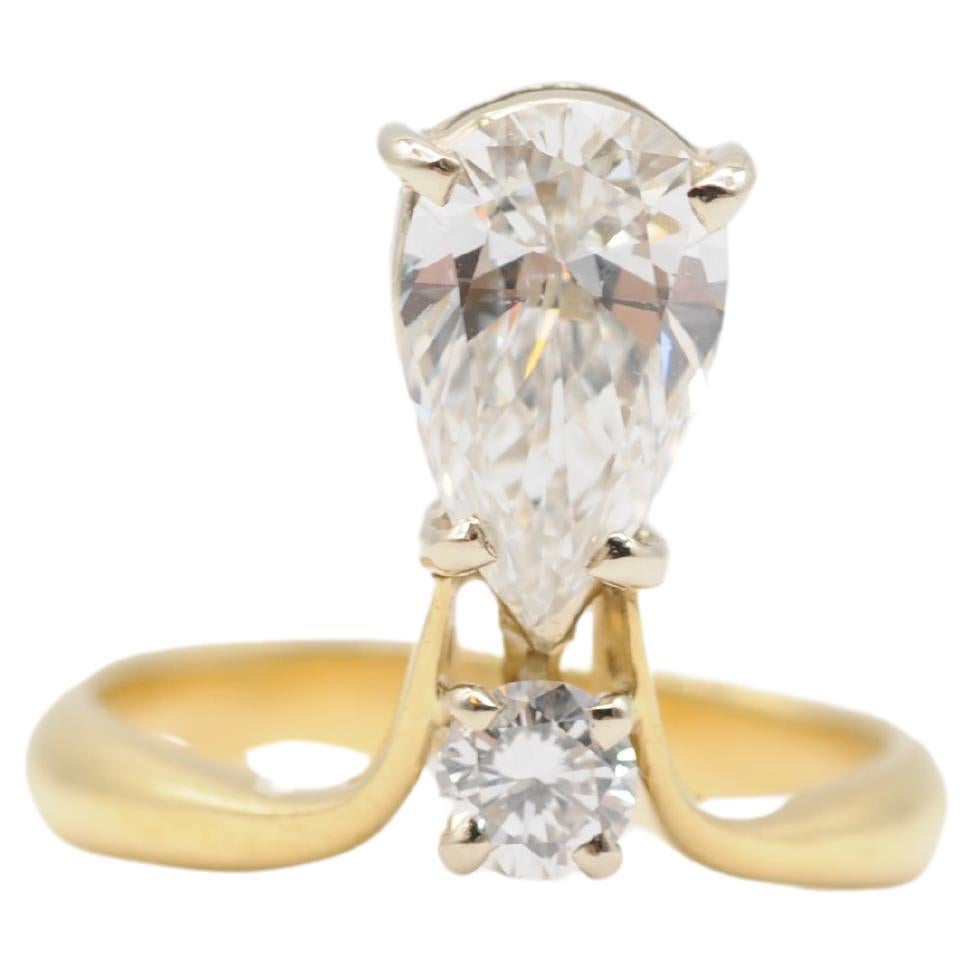 Majestic pear cut diamond engagement ring 