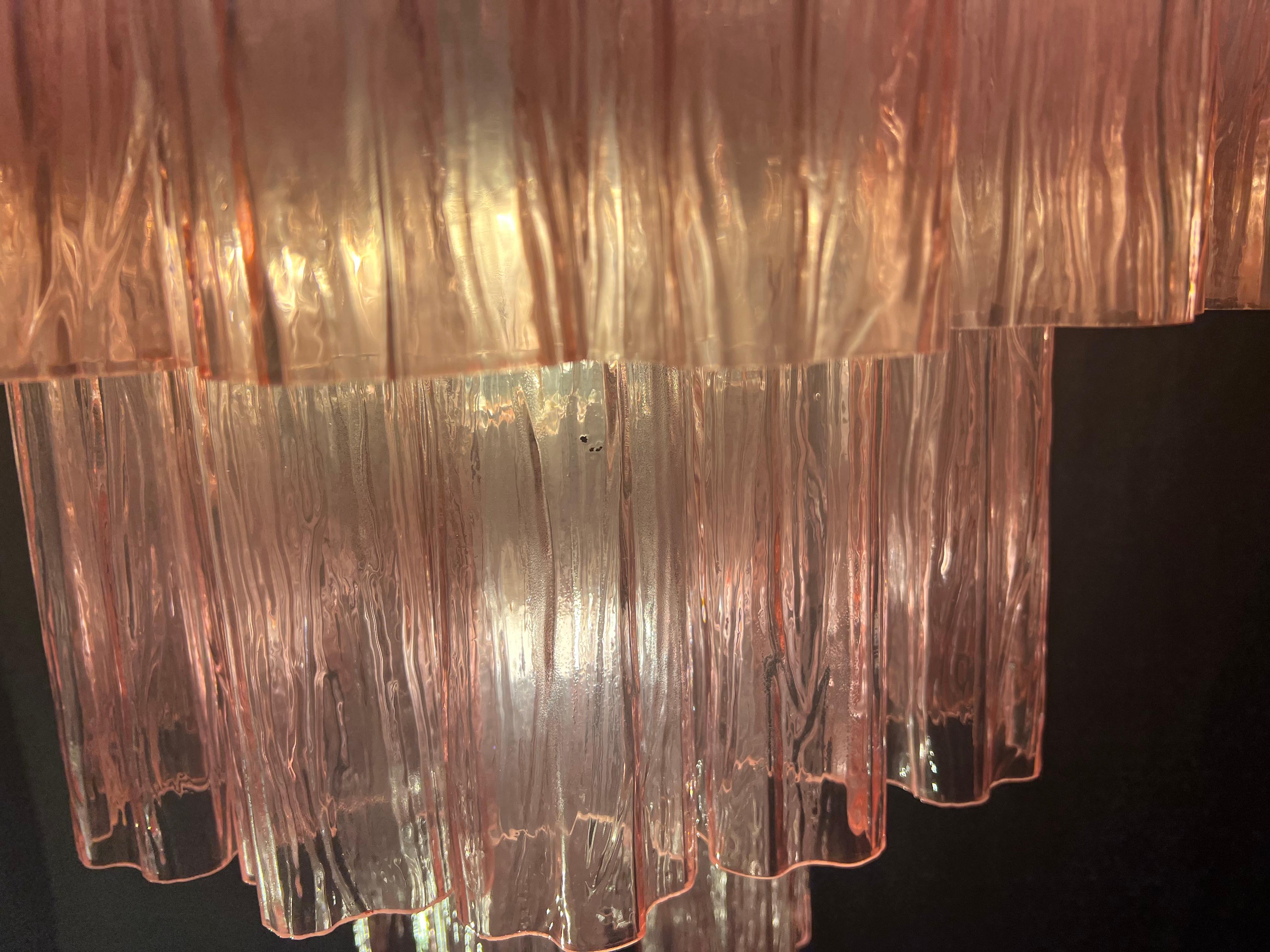 Majestic Pink Murano Chandelier For Sale 12
