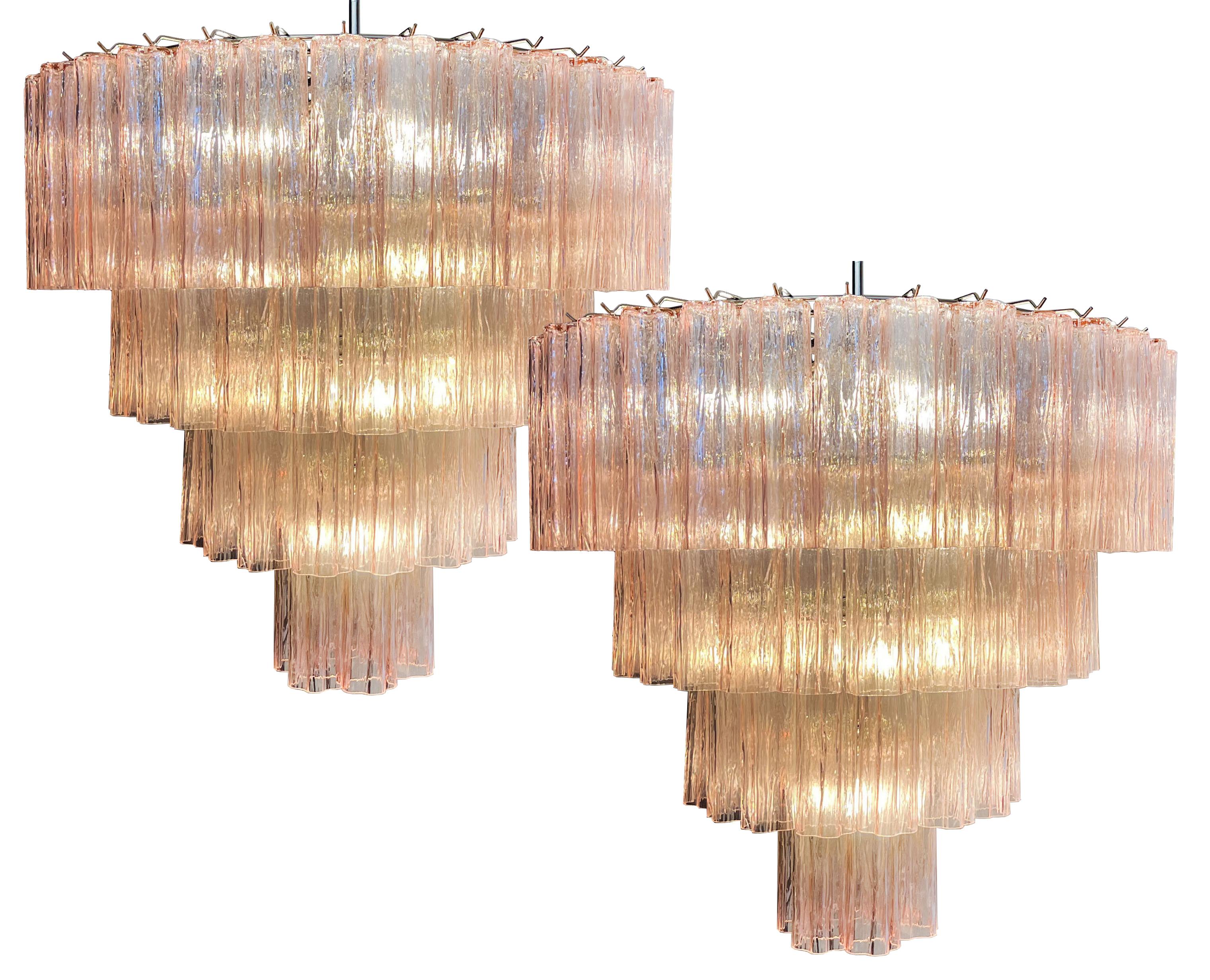 Majestic Pink Murano Chandelier For Sale 4