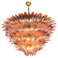 Majestic Pink Murano Palmette Chandelier