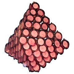 Majestic Purple Murano Glass Discs Chandelier