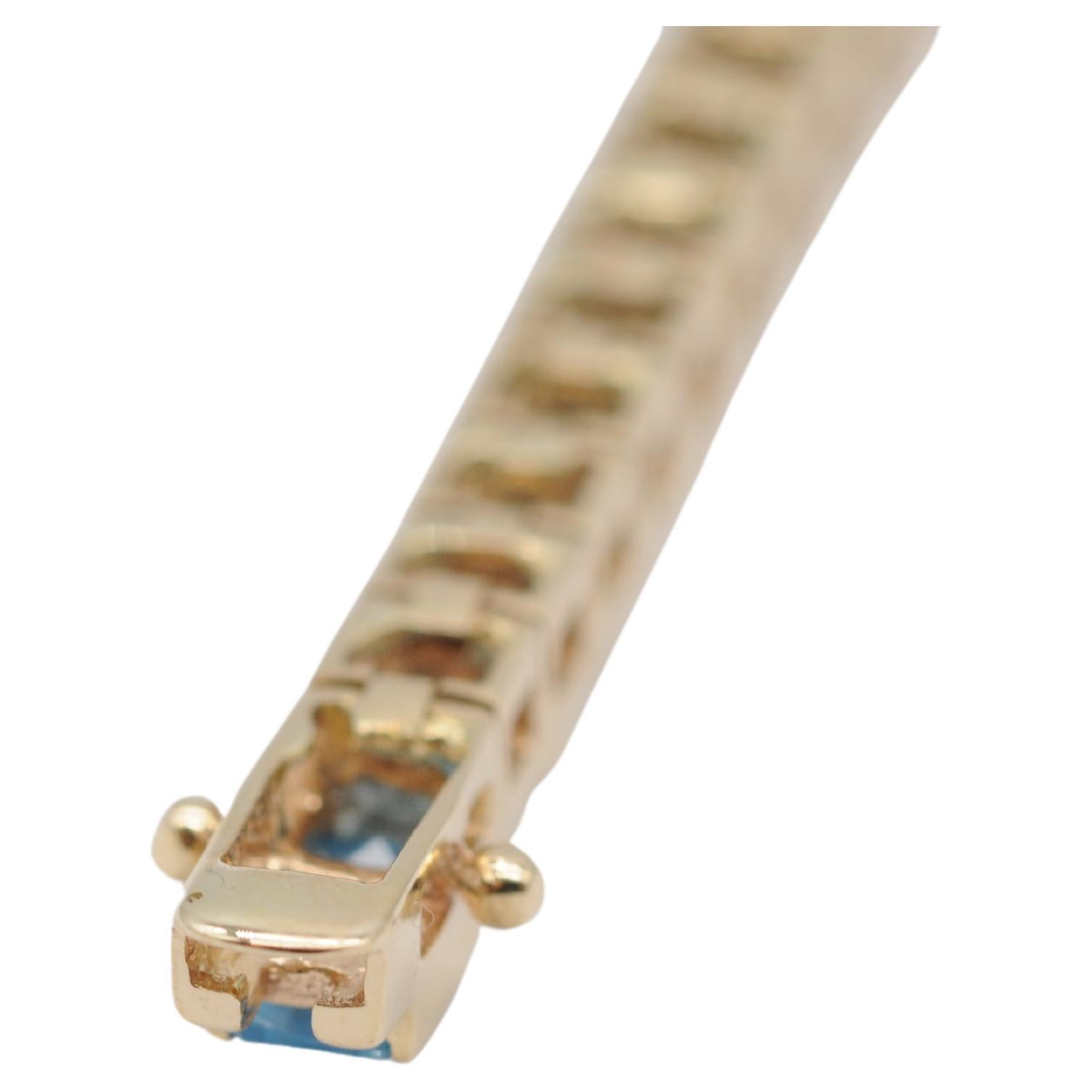 Majestätisches Regenbogen-Tennisarmband mit Edelsteinen aus 14k Gelbgold 7