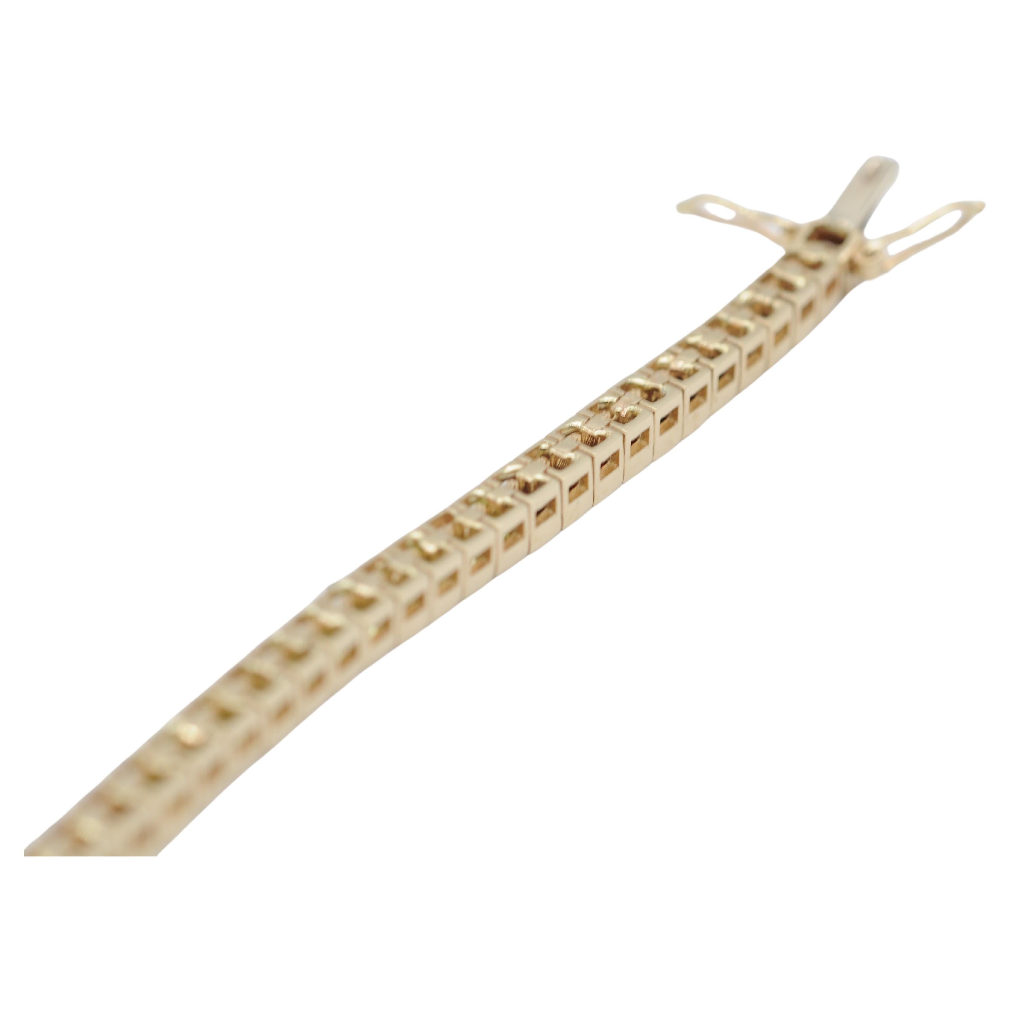 Majestätisches Regenbogen-Tennisarmband mit Edelsteinen aus 14k Gelbgold 8