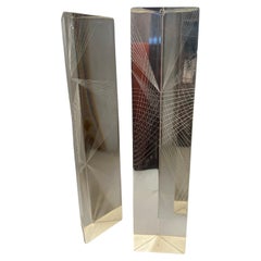 Majestic Rare Pair of Tall Glass Sculptures by Vicke Linstrand for Kosta Signed