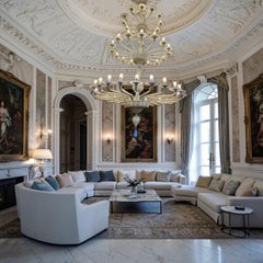 Majestic lampadario razionalista in vetro di Murano di Napoleone Martinuzzi, 1930