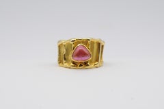 Majestic red Tourmaline ring in 14k yellow gold