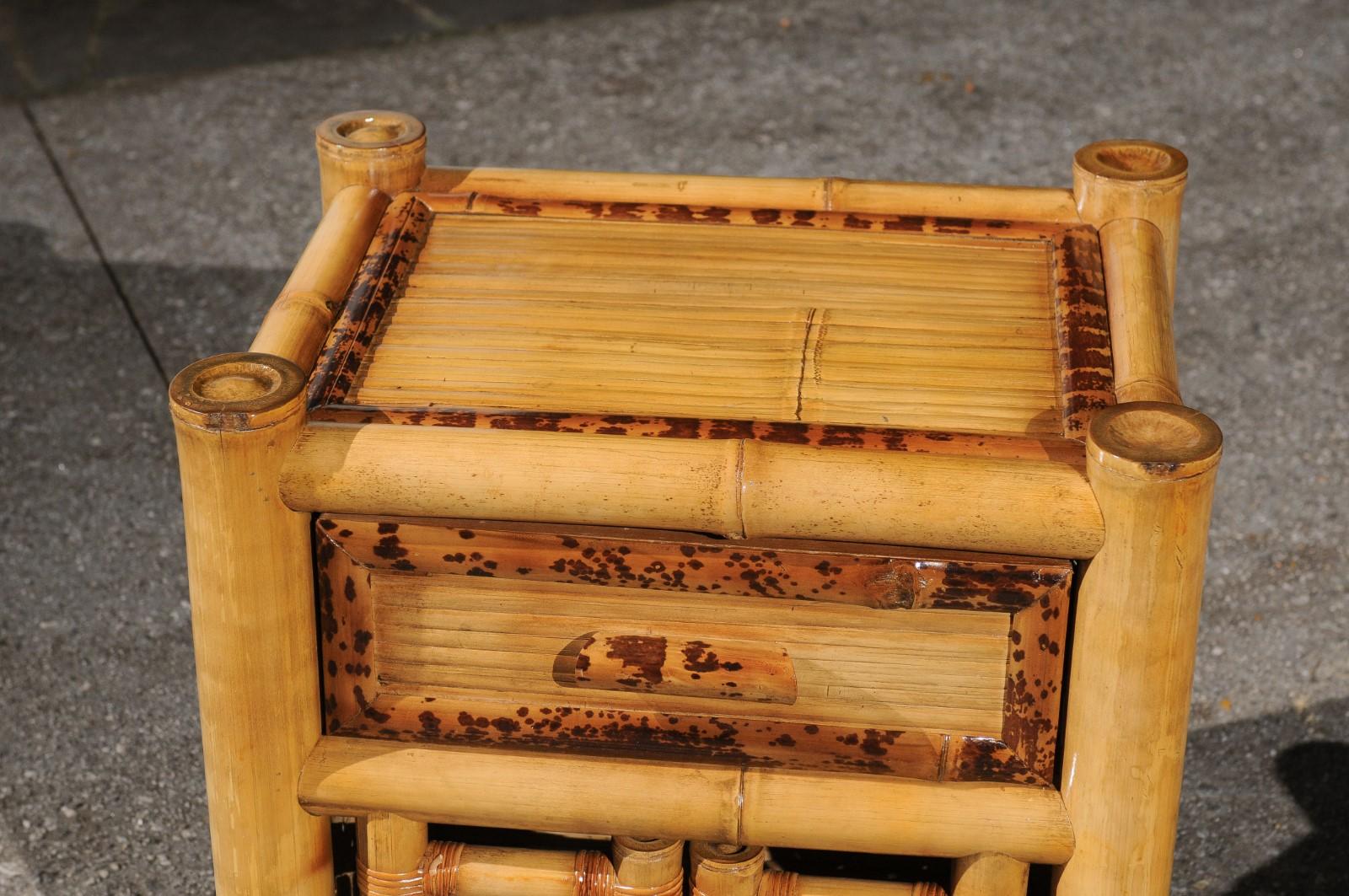 Majestic Restored Pair of Bamboo Pagoda Small Chests by Budji Layug, circa 1980 For Sale 10