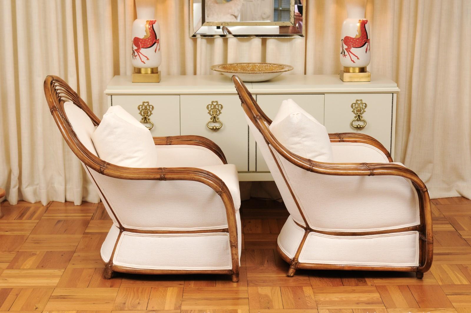 Majestic Restored Pair of Breille Club Chairs by Henry Olko, circa 1980 In Excellent Condition In Atlanta, GA