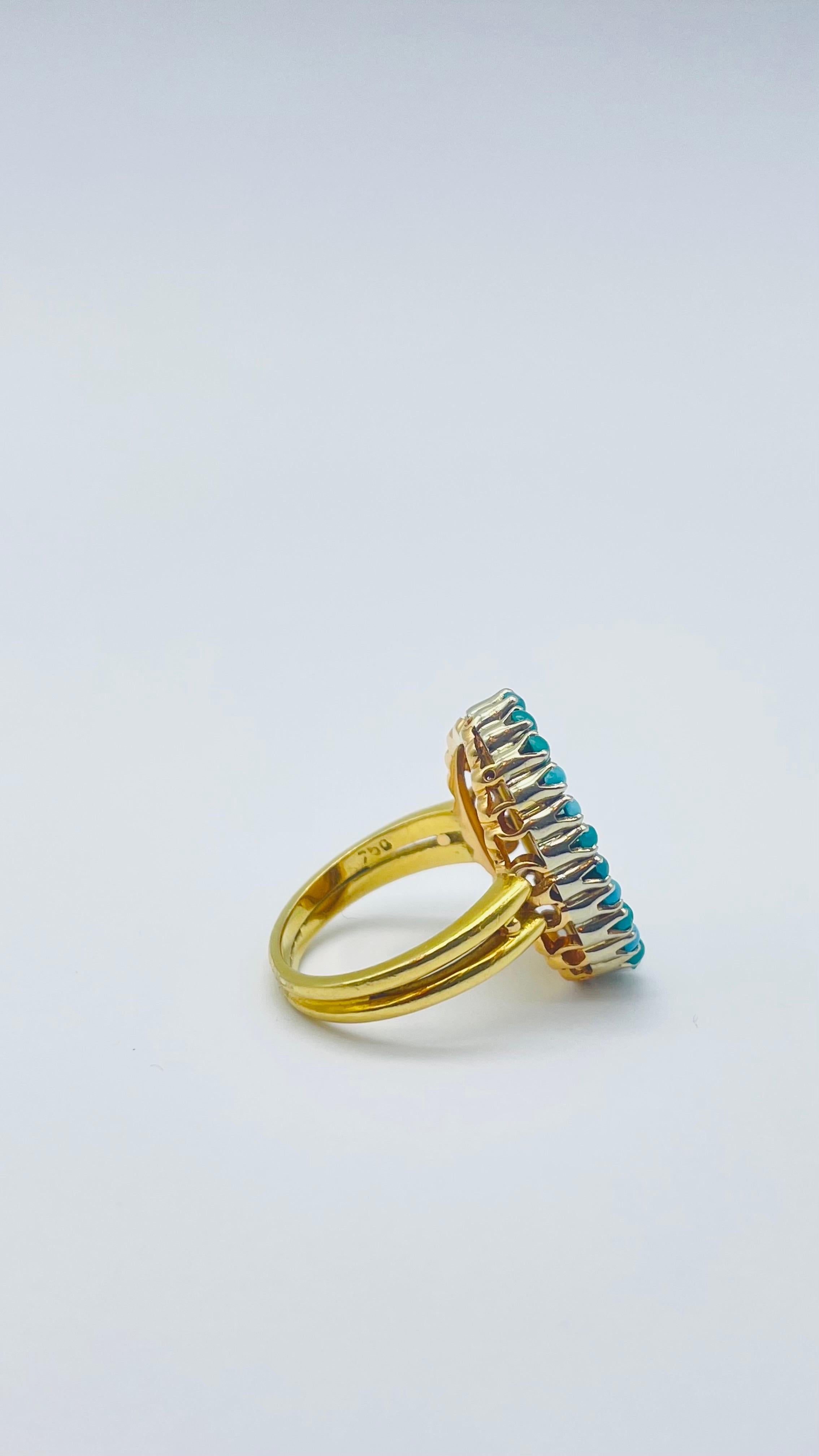 majestic ring with flower in 14k yellow gold For Sale 3