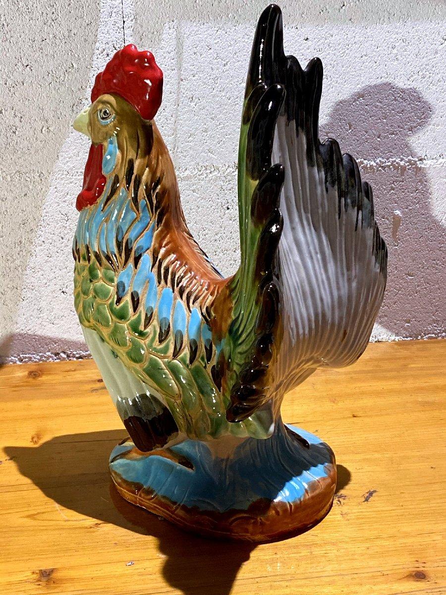 Majestic Rooster in Barbotine, Early 20th Century For Sale 6