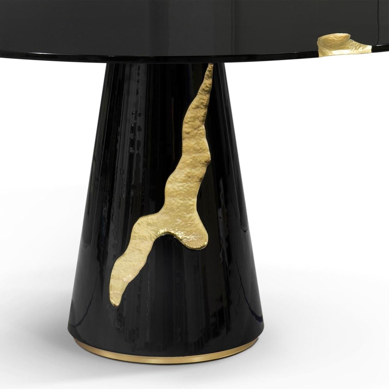 Majestueuse table de salle à manger ronde noire Neuf - En vente à Paris, FR