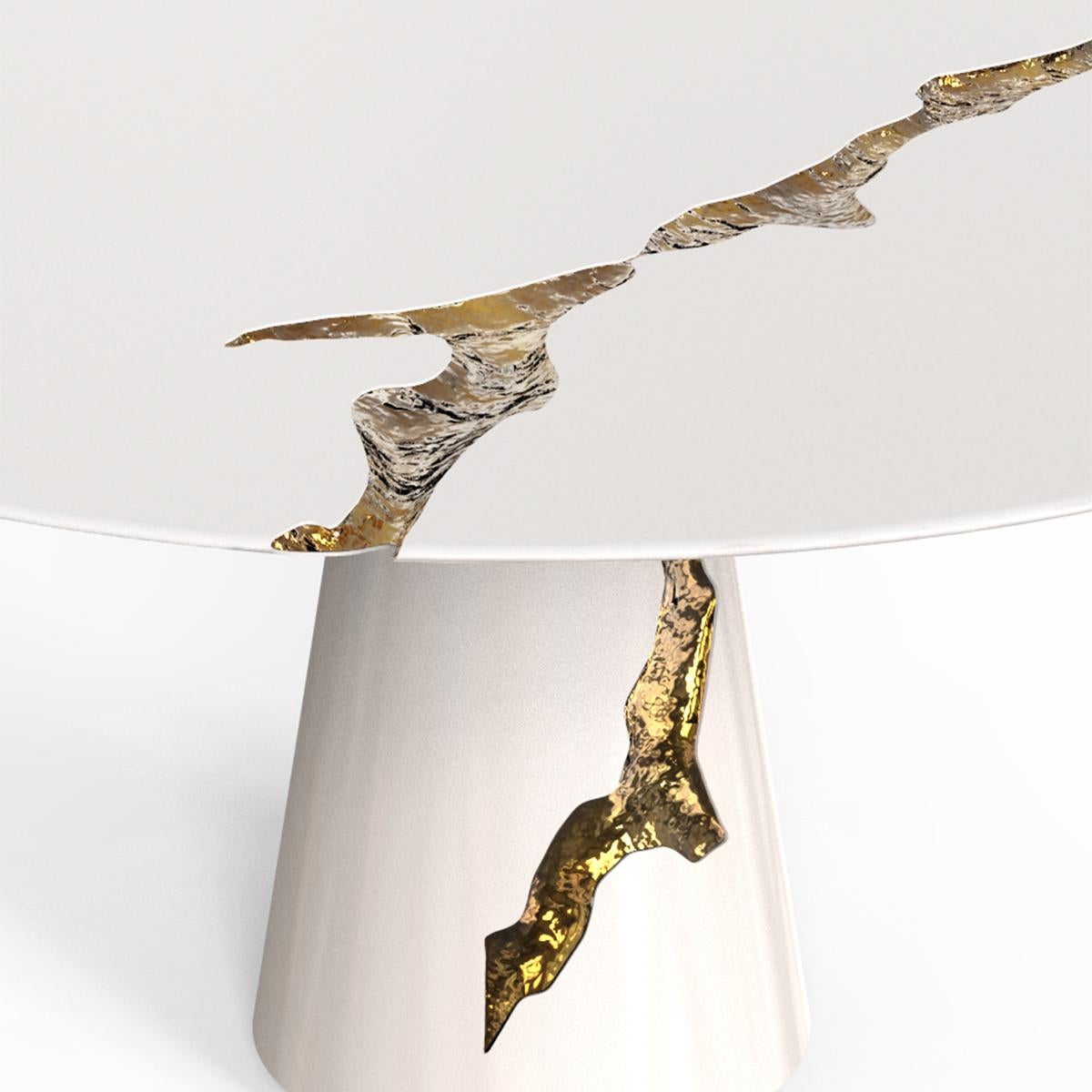 XXIe siècle et contemporain Majestueuse table de salle à manger ronde blanche en vente