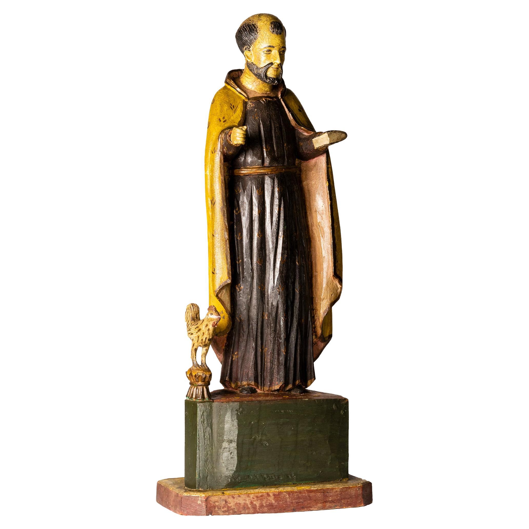 Majestuosa estatua de San Benito, símbolo sagrado de fe y guía, siglo XX