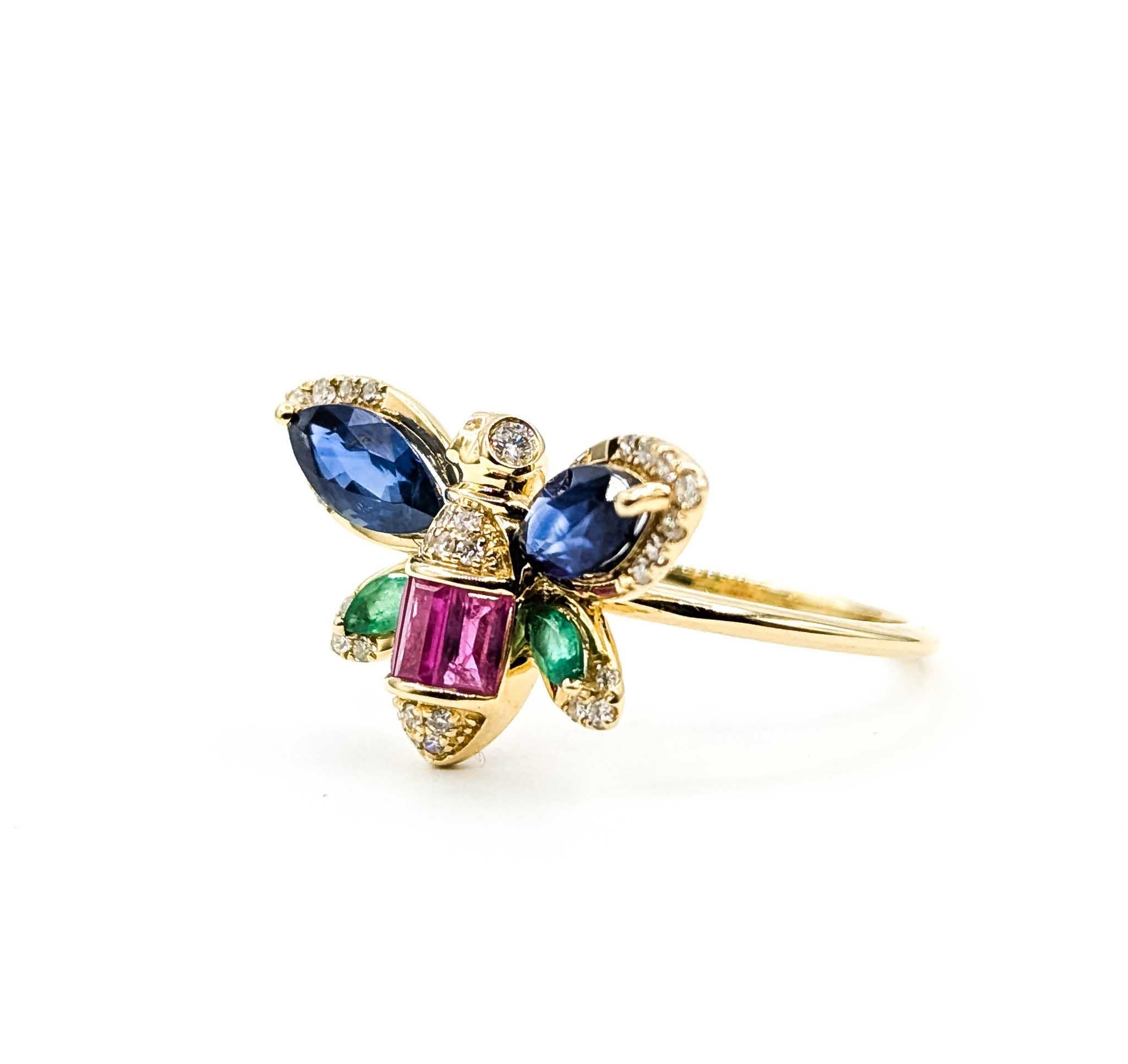 Anillo de zafiro majestuoso y oro de 14k Contemporáneo en venta