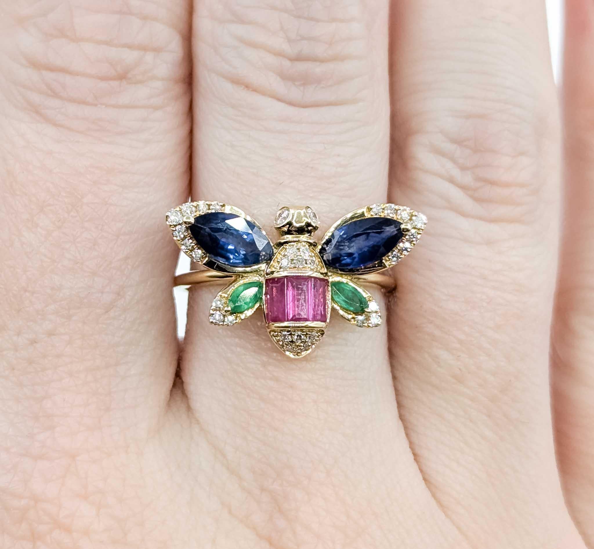 De las mujeres Anillo de zafiro majestuoso y oro de 14k en venta