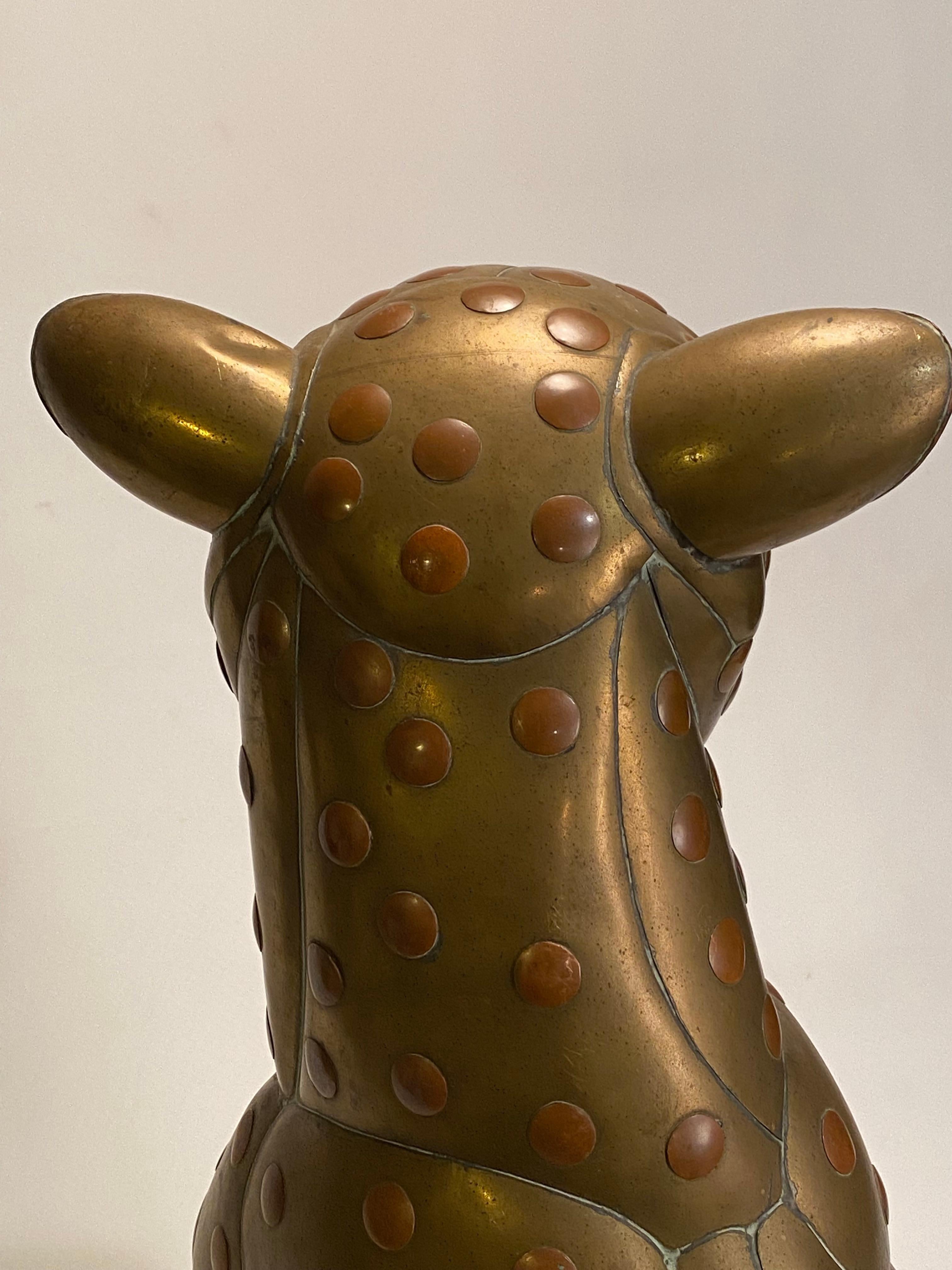 Majestic Sergio Bustamante Copper and Brass Cheetah Sculpture 3