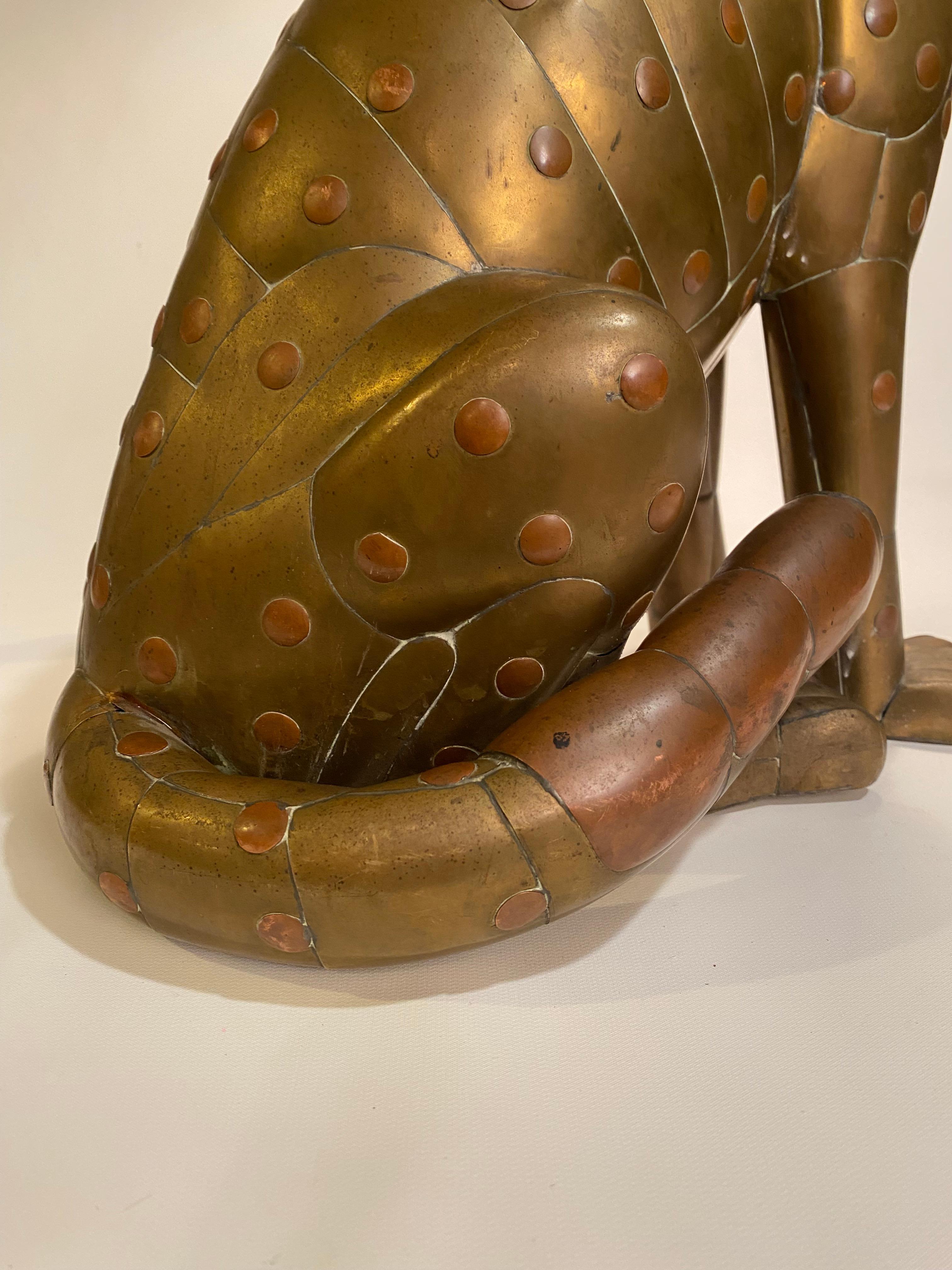 Majestic Sergio Bustamante Copper and Brass Cheetah Sculpture 9