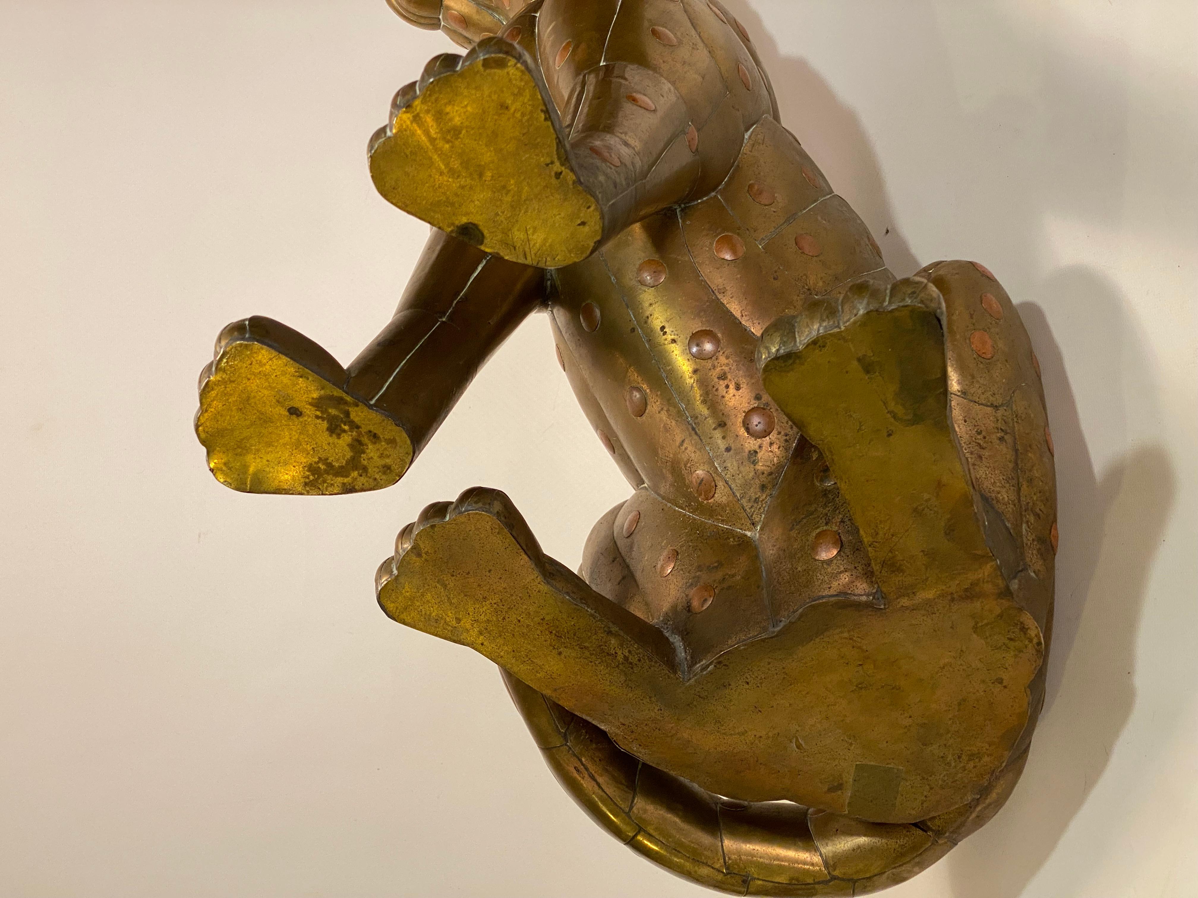 Majestic Sergio Bustamante Copper and Brass Cheetah Sculpture 10
