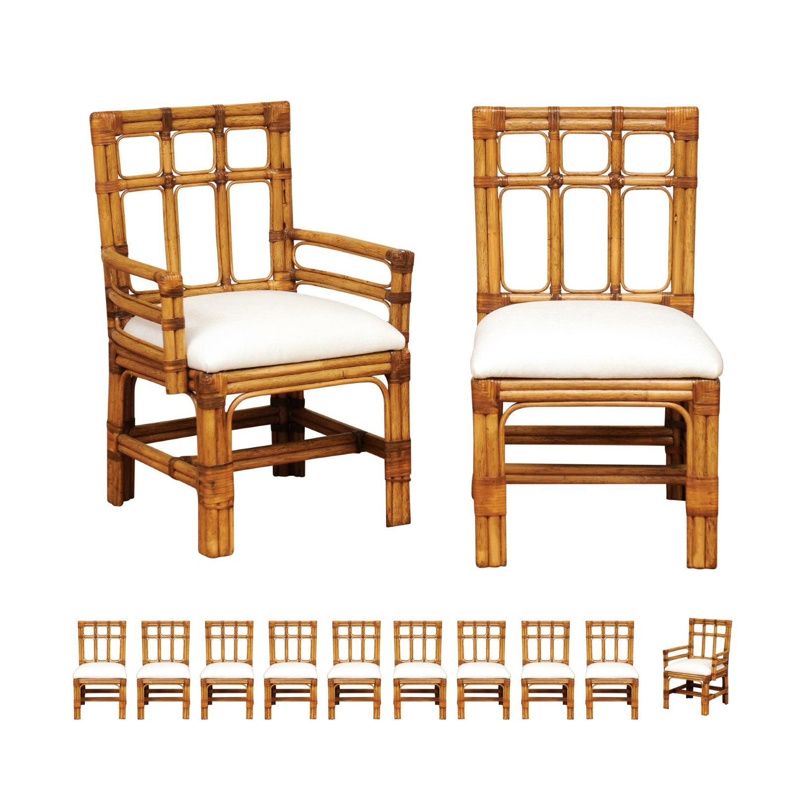 Majestic Set of 12 Greene & Greene Inspired Chairs by Brown Jordan, circa 1980 For Sale