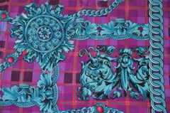 Majestic Shades of "Violet & Turquoise" Silk Scarf