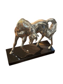 Majestic Silver Horse Sculpture