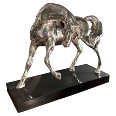 Majestic Silver Horse Sculpture