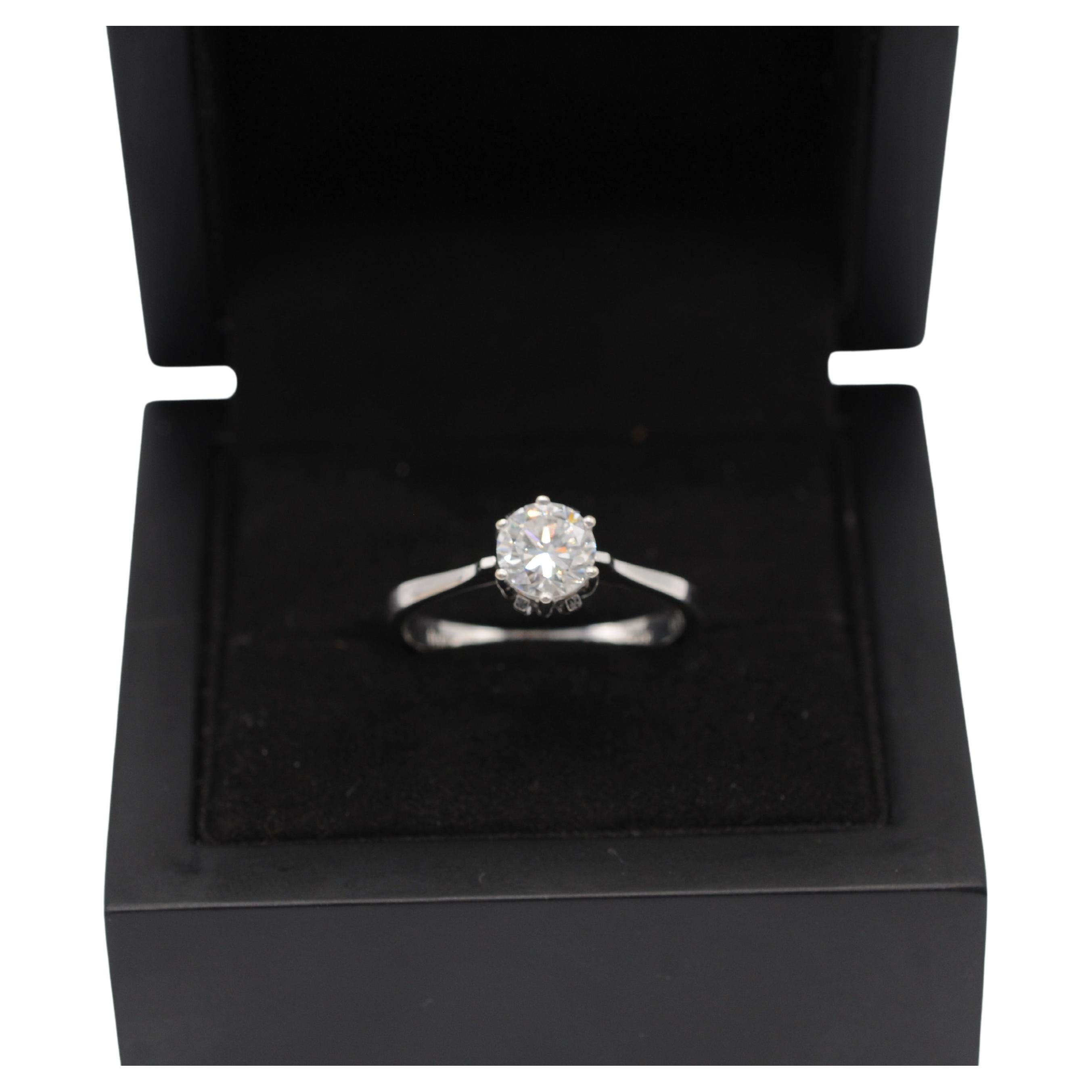 Majestic solitare Ring with ca: 1.0ct diamond VVS2 Color:G For Sale 8