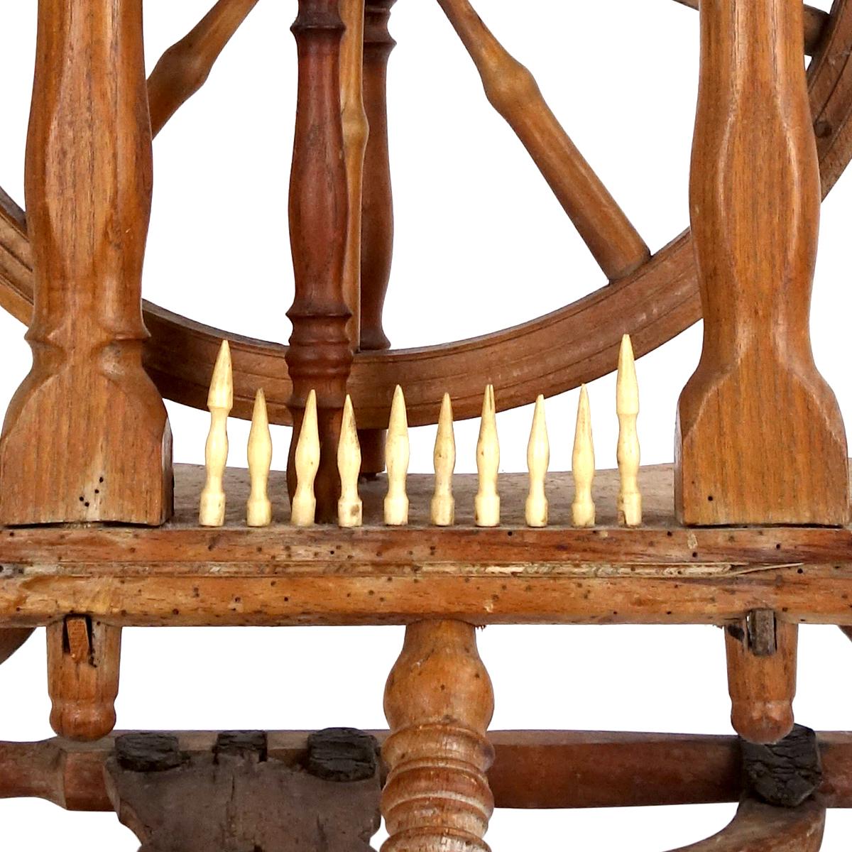 Dutch Colonial Majestic Spinning Wheel Made of Ebony Wood For Sale