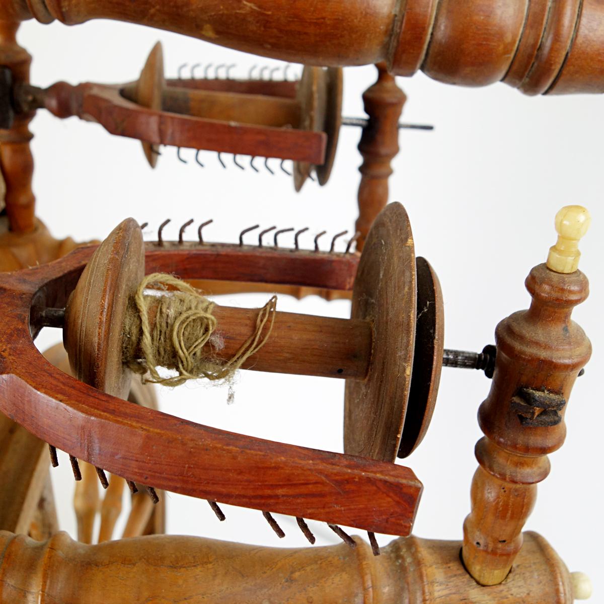 18th Century and Earlier Majestic Spinning Wheel Made of Ebony Wood For Sale