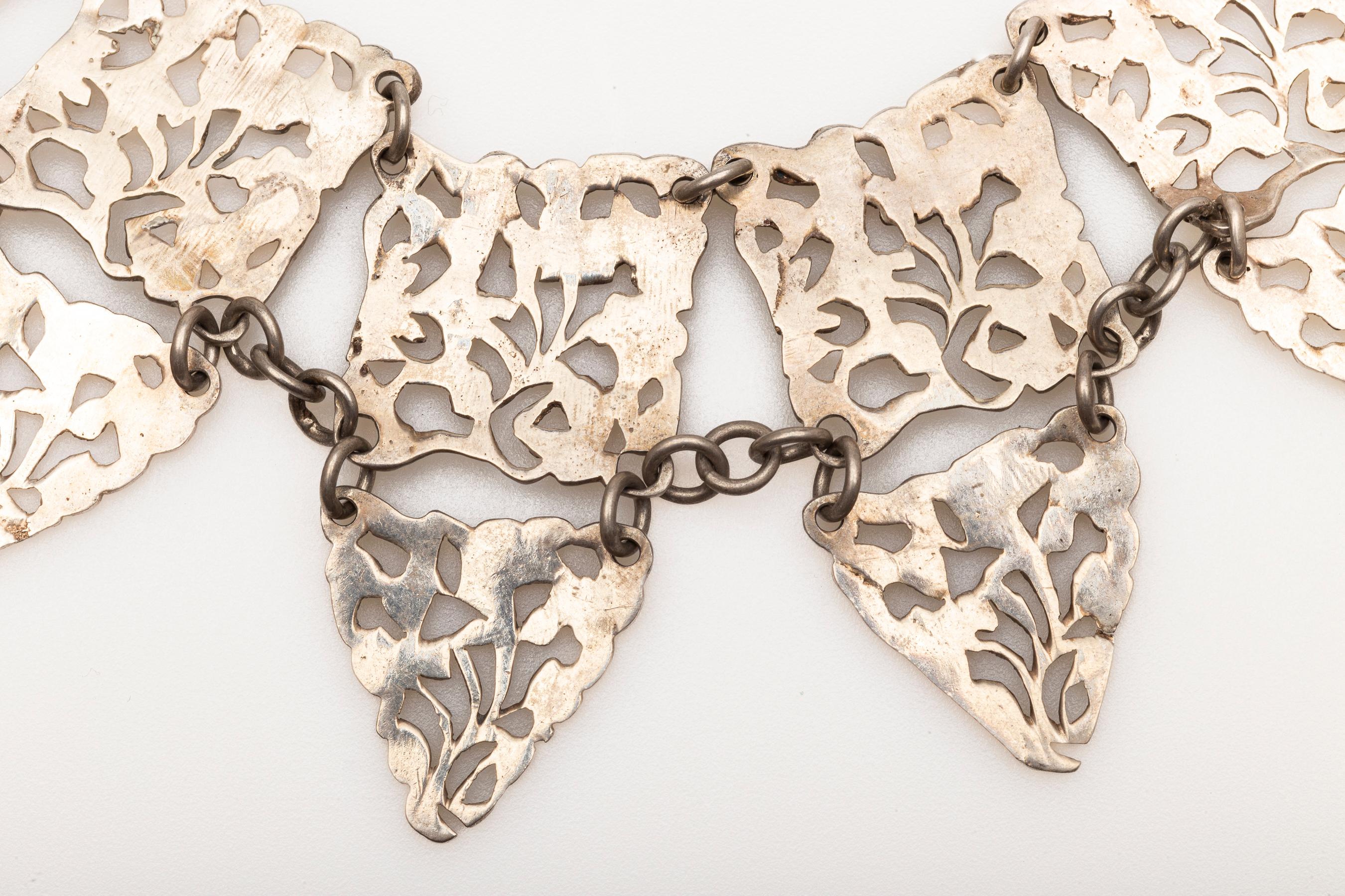 Majestuoso collar Art Nouveau de plata de ley c. 1910 en venta 3