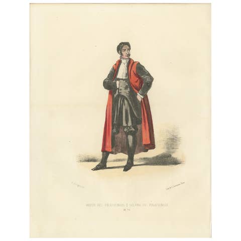 Majestic Steward: Handcolored Print of the Dean of Palfreniers, Plate 94, 1862