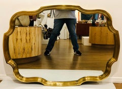Majestic Unique Solid Scalloped Brass Wall Mirror by Baker