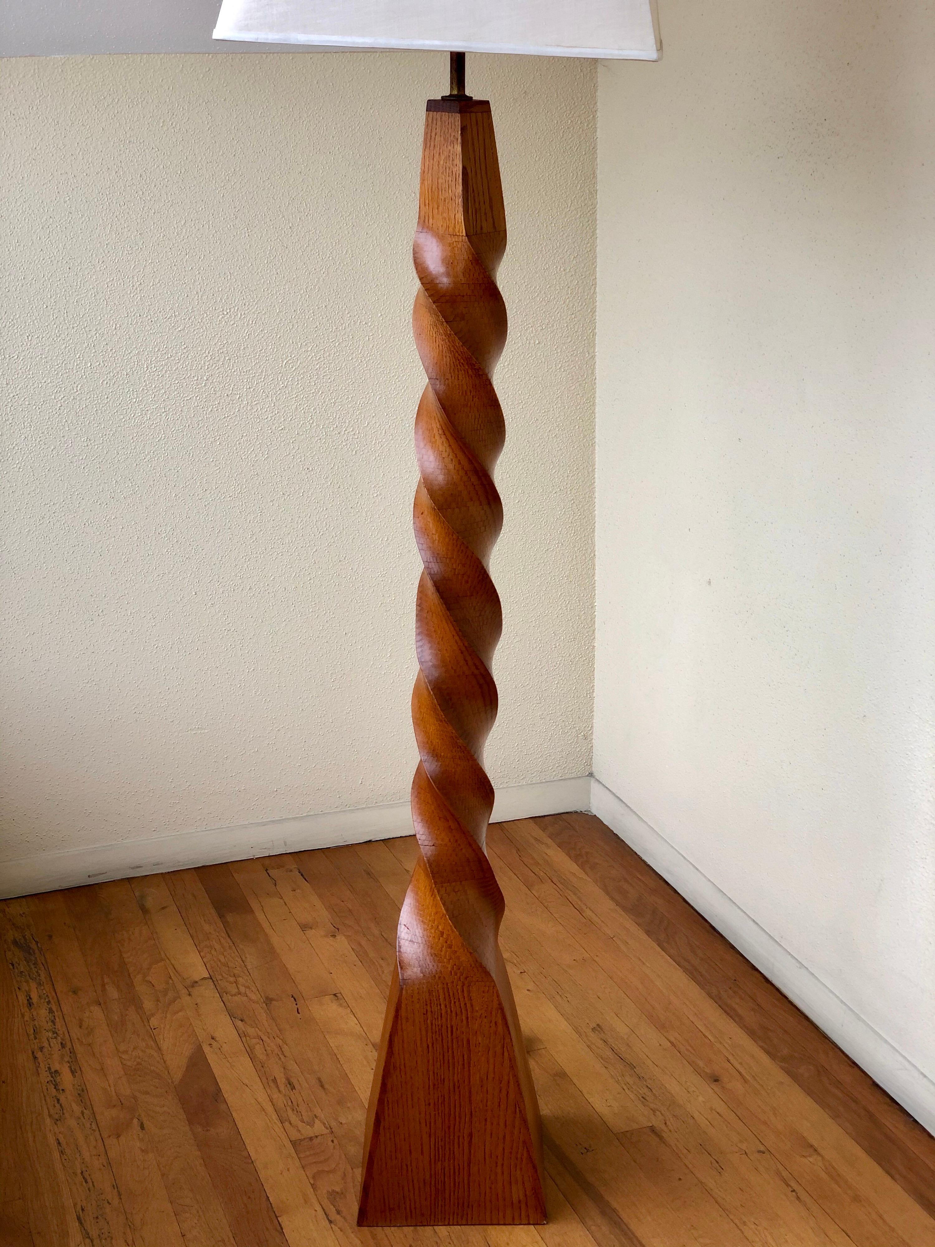 twisted wood lamp