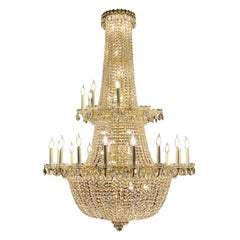 Majestueux grand lustre Schonbek « Camelot » 2643 en cristal taillé en pierre précieuse à 84 lumières