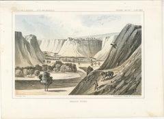 Majestic View of the Marias River Canyon by Great Falls, Montana - Litho of 1856