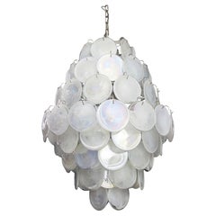 Mid-Century  Italian Murano alabaster disks chandelier