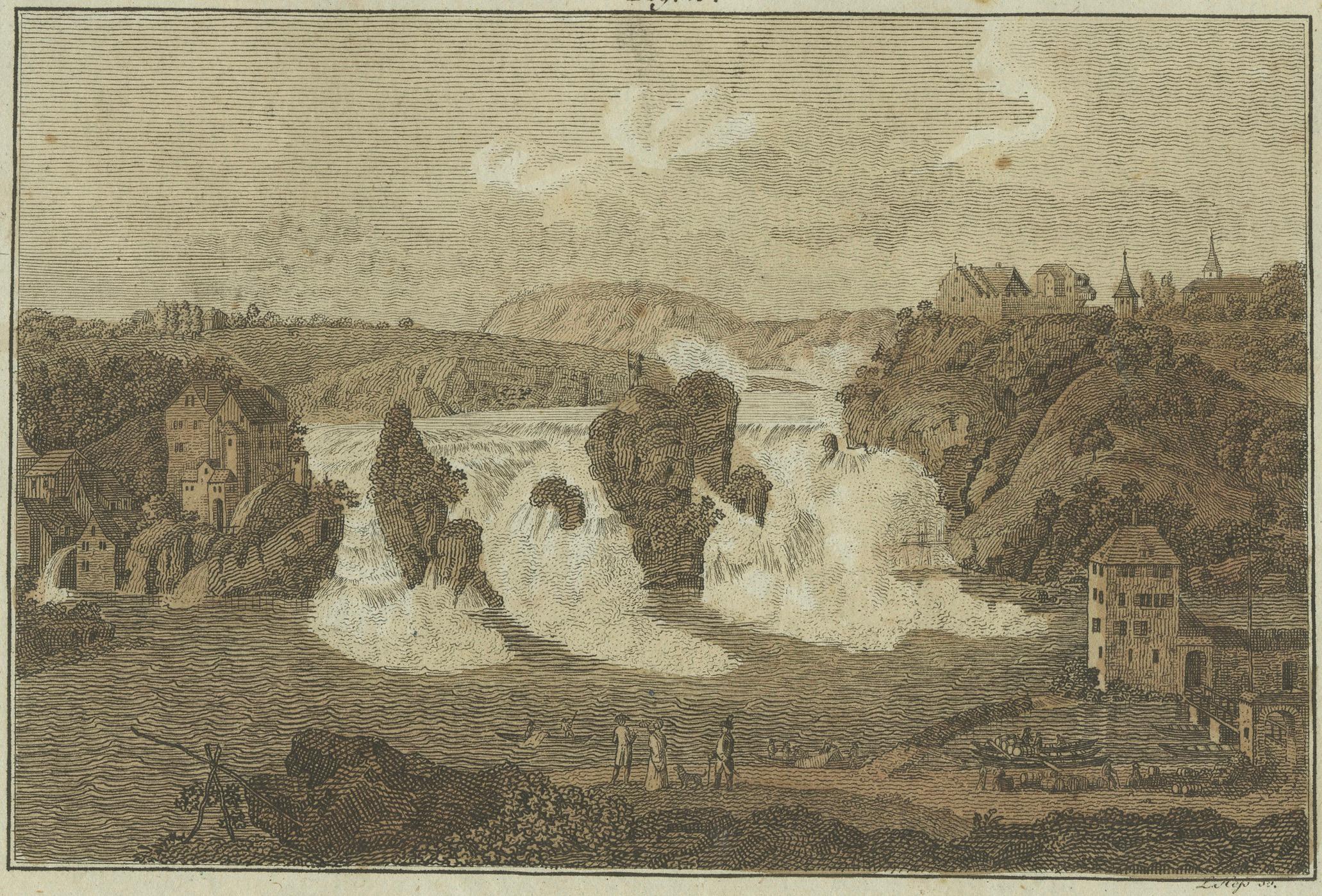 Majestic Waterfalls: Niagarafälle und Rheinfälle in Gravur aus dem 19. Jahrhundert (Frühes 19. Jahrhundert) im Angebot