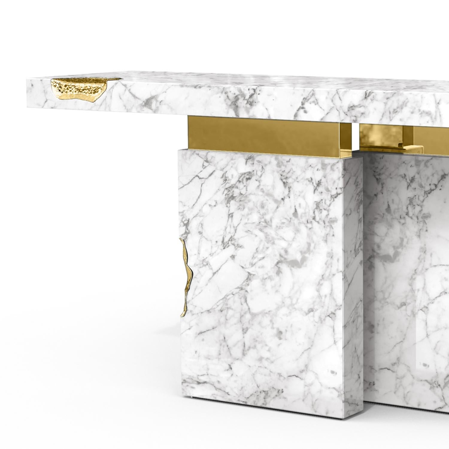 Portuguese Majestic White Console Table For Sale