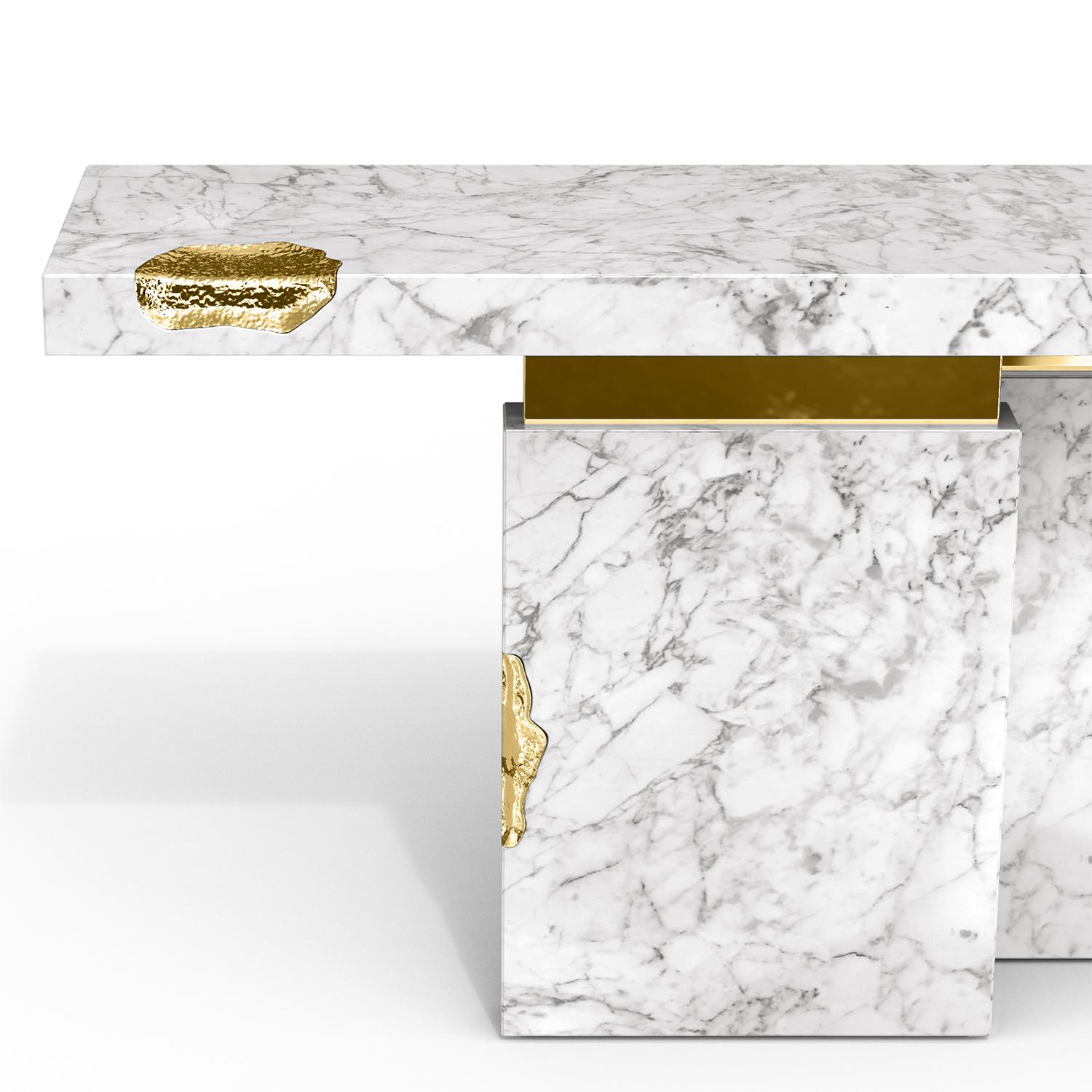 XXIe siècle et contemporain Majestueuse table console blanche en vente