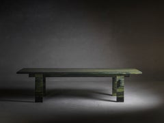 Black Rectangular Marble Post Modern Geometric Dining Table By Kreoo