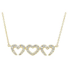Majestueux collier de diamants 14 carats en forme de cœur