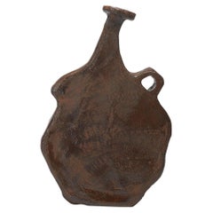 Organische Form, einfarbig dunkelbraune Keramik-Skulptur Vase mit von Willem Van Hooff
