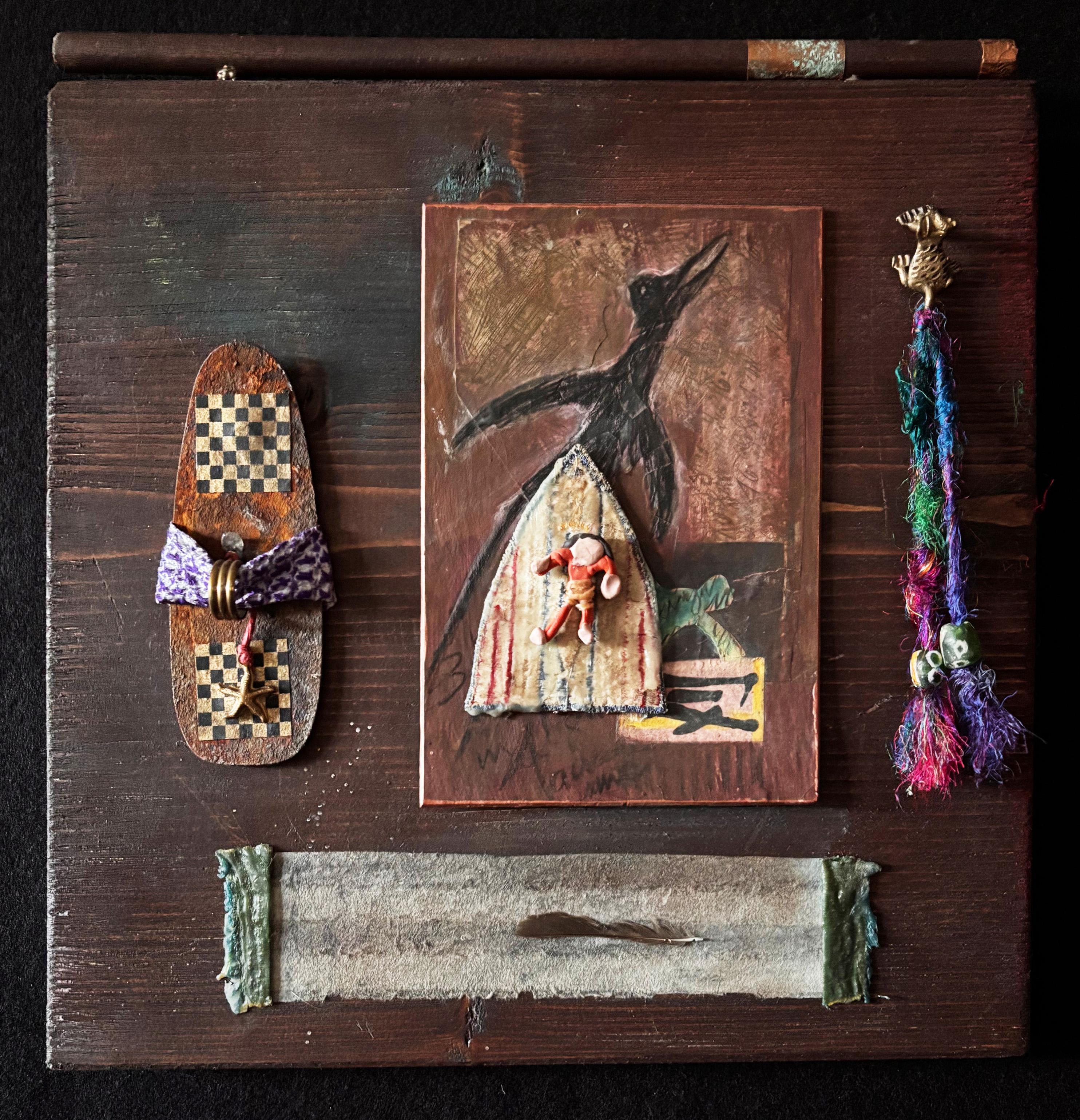 Artifacts of Various Realities -Tray 1 Found objects on wood