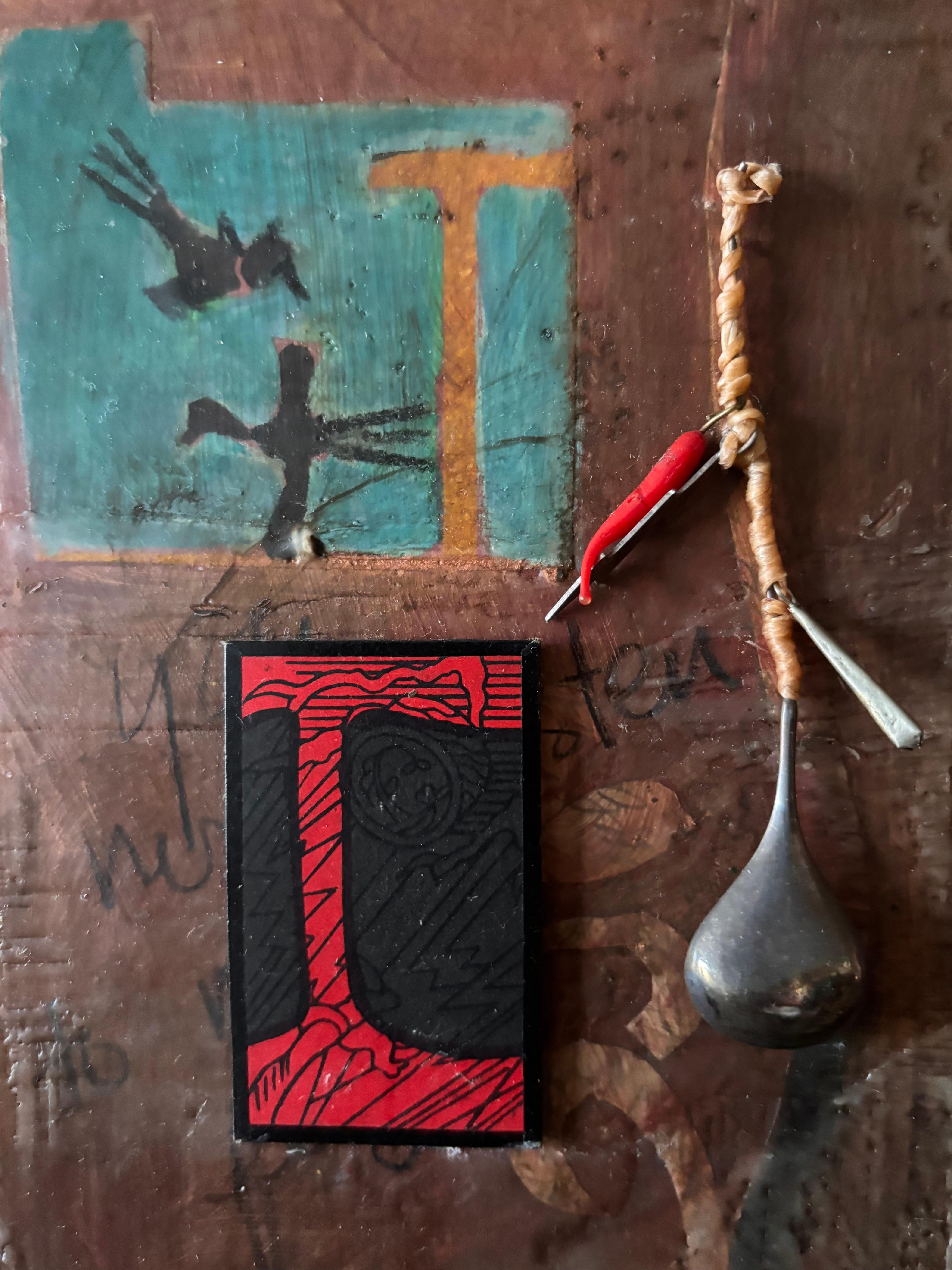 Artifacts of Various Realities-Tray 3 Small objects on wood provoking new storie For Sale 1